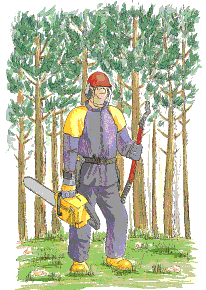 Equipo de seguridad de los motoserristas